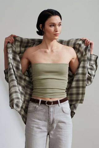 Strapless Bodycon Bandeau Blouse
