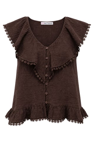 Cotton V-neck Sleeveless Blouse