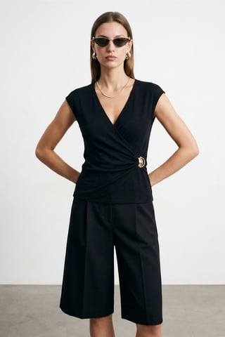 Women’s Slim Fit Wrap Blouse