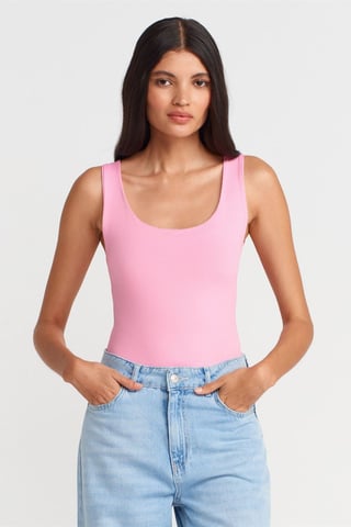 Sleeveless Square-Neck Slim-Fit Jersey Blouse