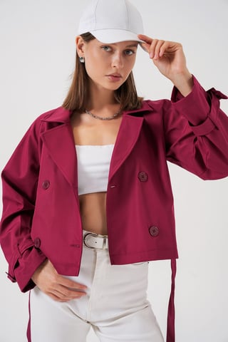 Korte Bouwde Trenchcoat