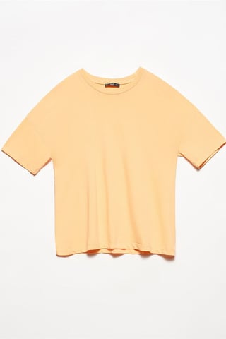 Dam T-shirt med rund hals i bomull