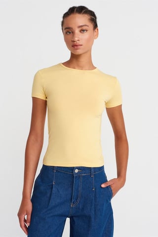 Damers Kort Crop Slim-fit Crew Neck T-shirt