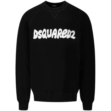 Dsquared2 Cool Fit Sketch Logo Svart Rundringad Tröja