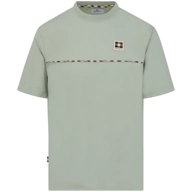 Aquascutum Active Club Check Piping Design Salvia Light Green T-shirt