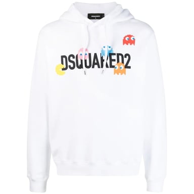 Dsquared2 Pac Man Cool Fit Vit Huvtröja