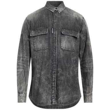 Dsquared2 Regular Fit Vervaagd Zwart Denim Shirt