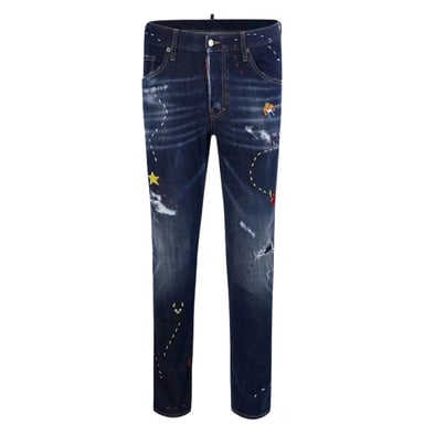 Dsquared2 Skater Jeans Mörka Monster Maze Wash Blå Jeans
