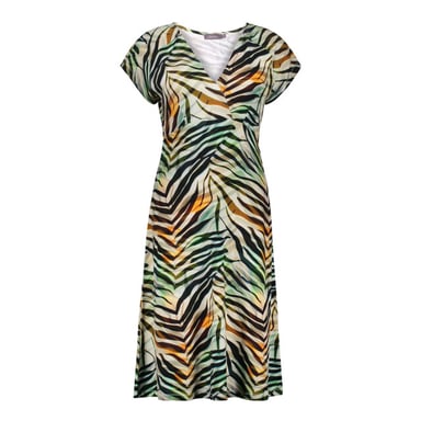 Geisha 67424-60 june 775 dress v-neck short jersey aop pr.03-26-2 brown/green