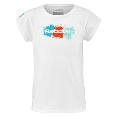 Babolat Childrens/Kids Paint Splatter Crew Neck Regular T-Shirt (White/Red/Blue)