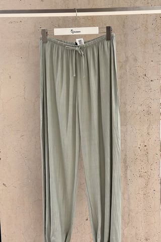 Elastic Waist Pants with Tie Detail