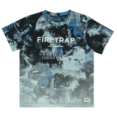 Firetrap T-shirt met all-overprint voor jongens (Blauw)