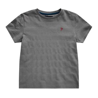 Farah Childrens/Kids Silverstone Textured Stripe T-Shirt (Grey)