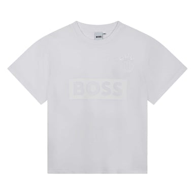 Boss Childrens/Kids Globe Crew Neck Regular T-Shirt (White)