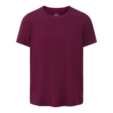 Slazenger Womens/Ladies Crossover Hem Training T-Shirt (Plum)