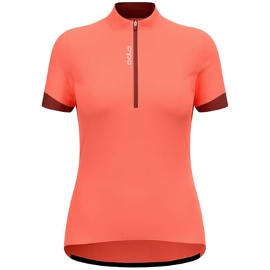Odlo Womens/Ladies Colour Block Regular Cycling Jersey (Coral)