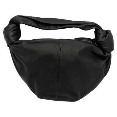 Bottega Veneta Mini Double Knot Hobo Bag in Black Calf Leather