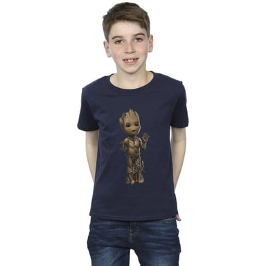 Marvel Boys I Am Groot Wave Pose T-Shirt (Navy Blue)