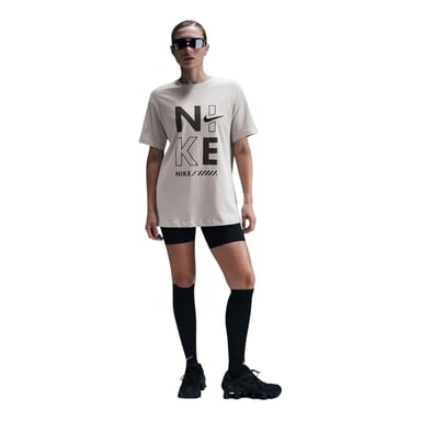 Nike Womens/Ladies Graphic Print Crew Neck Regular T-Shirt (Iron)