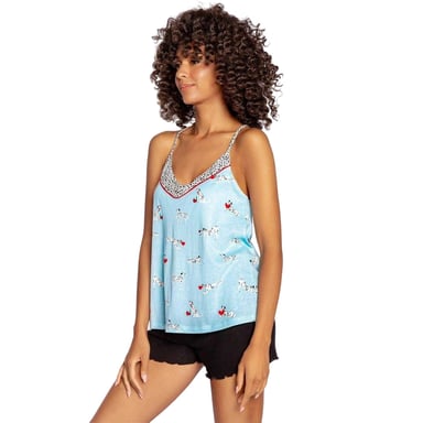PJ Salvage Womens/Ladies Dalmatian Print Camisole (Aqua)