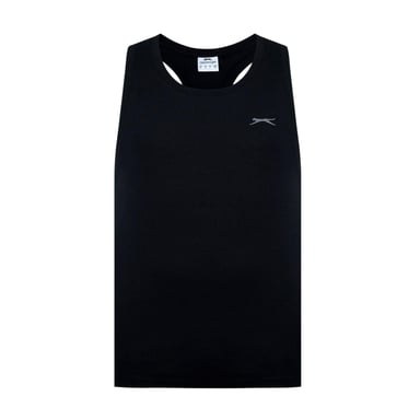 Slazenger Mens Cotton Sleeveless Vest Top (Black)