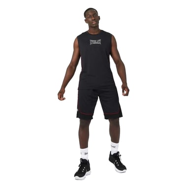 Everlast Mens Sleeveless Basketball Jersey (Black/Red)