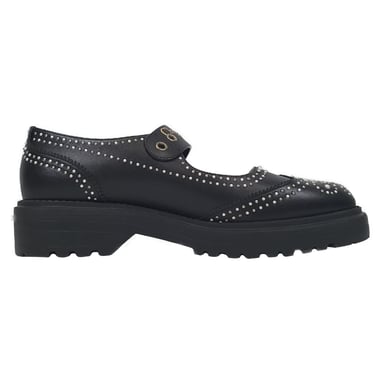 Dior D-Society Baby Dekorerade Mary Jane Lågskor i Svart Läder