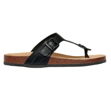 Threadbare Mens Toe Post Flat Sandals (Black)