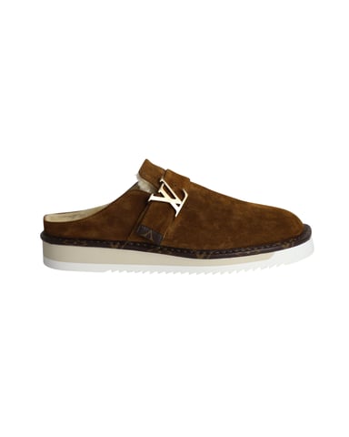 Louis Vuitton Cosy Slip-On Muilen in Bruin Suède Kalfsleer