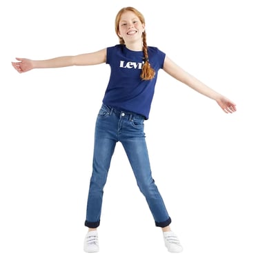 Levis Girls 710 Denim Skinny Jeans (Mid Blue)