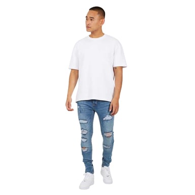 Brave Soul Mens Denim Skinny Jeans (Blue)