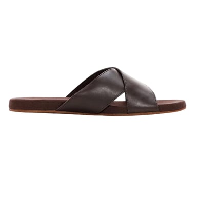 Timberland Mens Cross Strap Leather Flat Sliders (Gaucho)