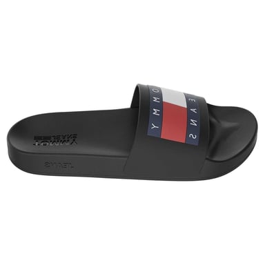 Tommy Jeans Mens Flag Logo Moulded Footbed Sliders (Black)