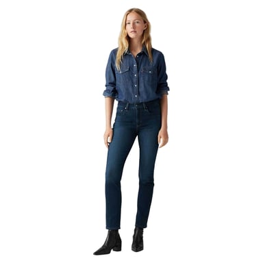 Levis Womens/Ladies High Rise Straight Jeans (Blue)