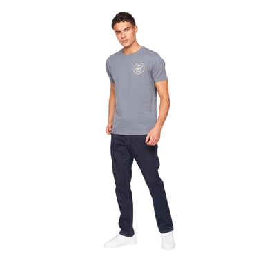 Crosshatch Mens Raw Seam Straight Jeans (Blue)