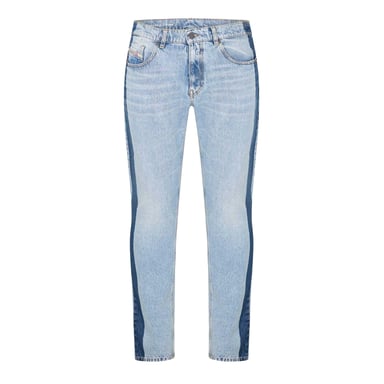 Diesel Mens Denim Side Stripe 5 Pockets Straight Leg Jeans (Blue Denim)