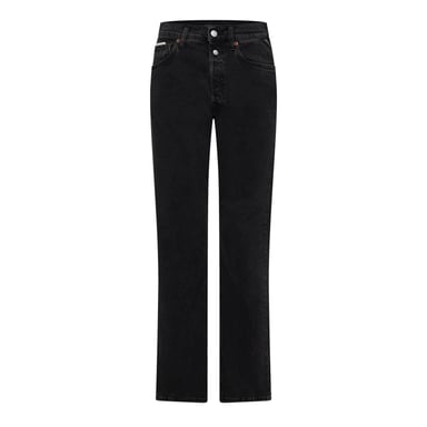 Replay Womens/Ladies Cotton Denim Double Button Straight Jeans (Black)