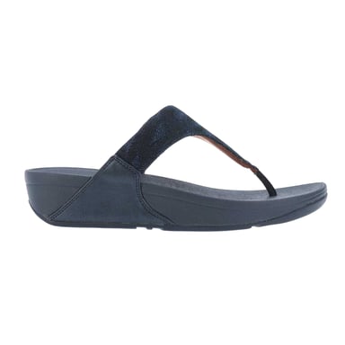 Fit Flop Womens/Ladies Lulu Glitz Toe Post Wedge Sandals (Navy)