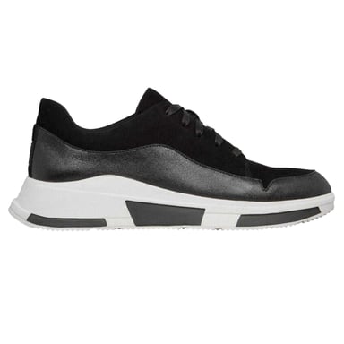 Fit Flop Mens Suede Chunky Sole Trainers (Black)