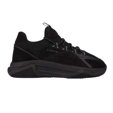 Lavair Womens/Ladies Leather Trainers (Black)