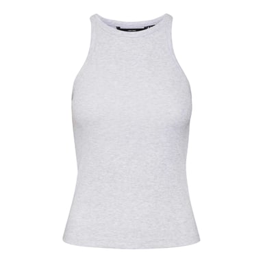 Vero Moda Womens/Ladies Ribbed Crew Neck Regular Tank Top (Light Grey Melange)
