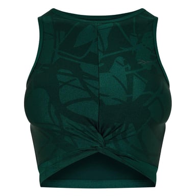 Reebok Womens/Ladies Leaf Print Slim Yoga Tank Top (Forest Green)