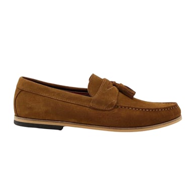 Dune London Mens Bart Suede Loafers (Tan)