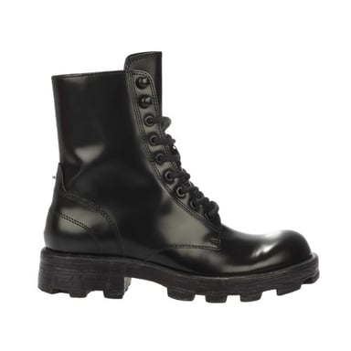 Diesel Womens/Ladies Hammer Leather Lace Up Combat Boots (Black)