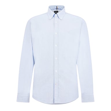 Boss Mens Liam Patterned Collared Long-Sleeved Button-Down Shirt (Pastel Blue)
