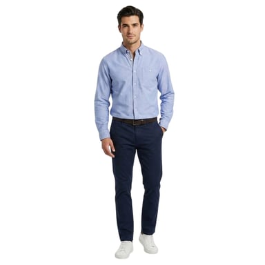 Boss Mens Oxford Regular Button-Down Shirt (Blue)