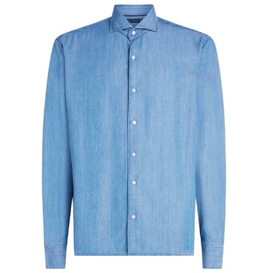 Tommy Hilfiger Mens Denim Slim Long-Sleeved Shirt (Denim)
