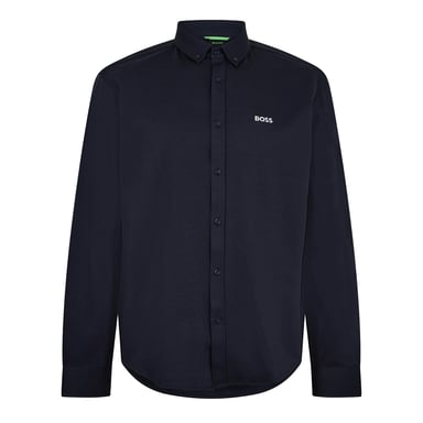 Boss Mens Motion Logo Cotton Shirt (Dark Blue)