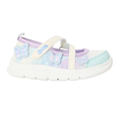 Skechers Girls Comfyflex 2 Butterfly Glitter Trainers (White/Multicoloured)