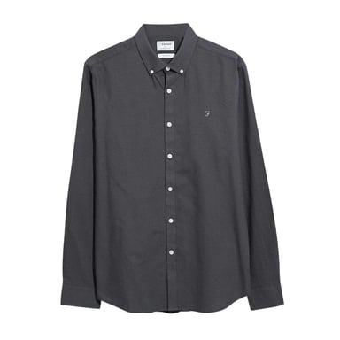 Farah Mens Slim Long-Sleeved Button-Down Shirt (Charcoal)